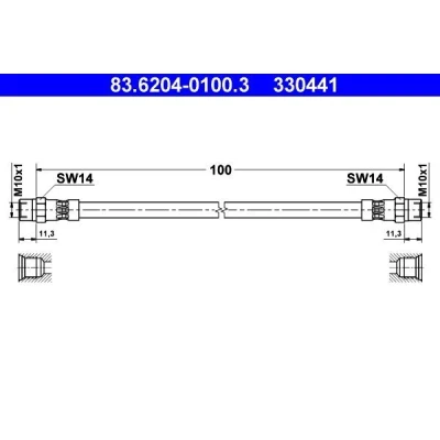 Kuva ATE 83.6204 0100.3 Jarruletku 100 BMW: 5 Sedan, Touring, 7