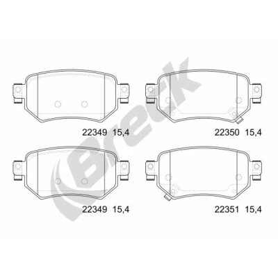 Kuva BRECK 22349 00 704 Jarrupalat akustisella kulumavaroittimella Huudonvaimennuspellillä Tarvikkeilla MAZDA: 6 Sedan, Farmari
