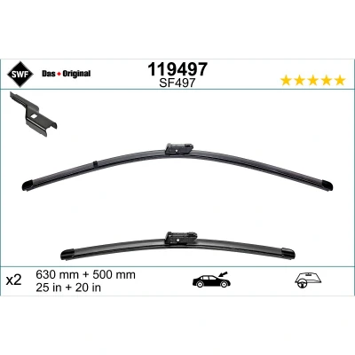 Kuva Pyyhkijänsulka Swf 119497 Edessä Flatblade pyyhinsulka (rungoton) FORD: Focus Mk4 Turnier