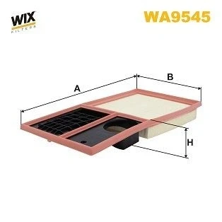 Kuva WIX FILTERS WA9545 Ilmansuodatin 43mm 190mm 375mm Suodatinpanos VOLKSWAGEN: GOLF 5, Polo V Hatchback, 6, SKODA: Octavia 2 Combi