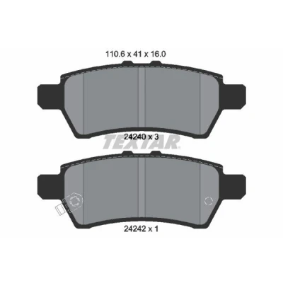 Kuva TEXTAR 2424001 Jarrupalat akustisella kulumavaroittimella NISSAN: Pathfinder 3, NP300 Navara Pick up