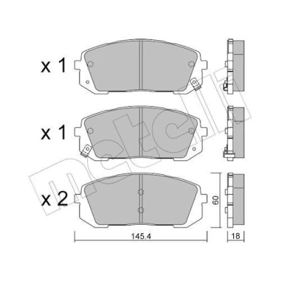 Kuva METELLI 22 1298 0 Jarrupalat akustisella kulumavaroittimella KIA: Optima / K5