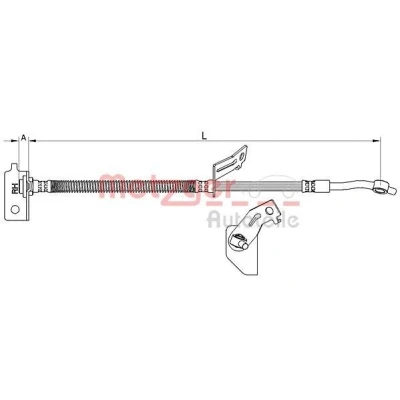 Kuva METZGER 4111457 Jarruletku Etuakseli, vasen 547mm