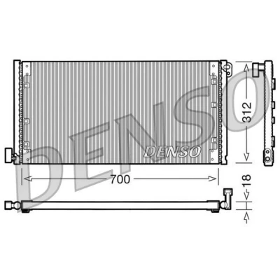 Kuva DENSO DCN12001 Ilmastoinnin Lauhdutin ilman vedenerotinta 700x312x18 R 134a 700 IVECO: DAILY 3 Kasten/Kombi
