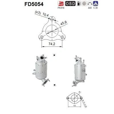 Kuva AS FD5054 Hiukkassuodatin Euro 5 Kordieriitti HYUNDAI: i40 Farmari, ix35