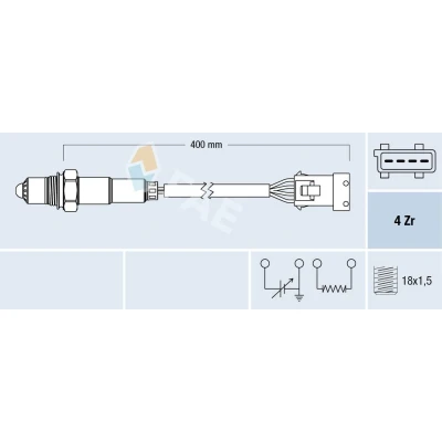 Kuva Lambda sondi CITROËN, PEUGEOT OE 1628.6R, 1628.9W, 96.229.969