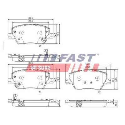 Kuva FAST FT29169 Jarrupalat Etuakseli FIAT: Tipo Farmari