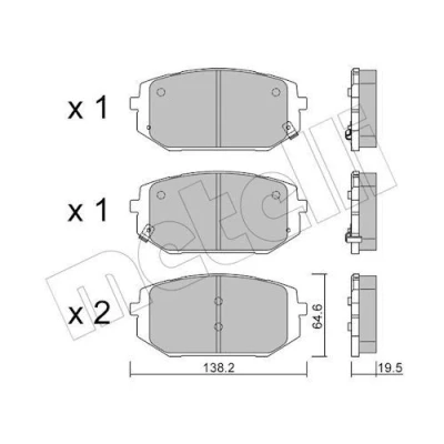Kuva METELLI 22 1361 0 Jarrupalat akustisella kulumavaroittimella