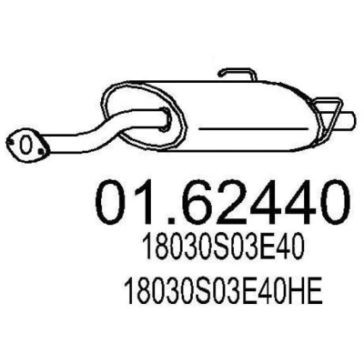 Kuva MTS 01.62440 Takaäänenvaimennin 830 HONDA: CIVIC 6 Hatchback