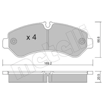 Kuva METELLI 22 1276 0 Jarrupalat Kulumisenilmaisemelle
