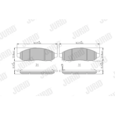 Kuva JURID 573431J Jarrupalat akustisella kulumavaroittimella Ilman tarvikkeita NISSAN: Pathfinder 3, NP300 Navara Pick up, Leaf I