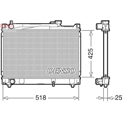 Kuva DENSO DRM47030 Jäähdytin 518 425 25 SUZUKI: Vitara I SUV, Grand 1 SUV