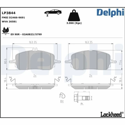 Kuva Jarrupalasarja, levyjarru DELPHI LP3844