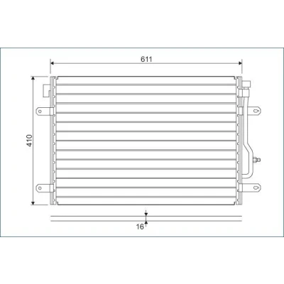 Kuva VALEO 817741 Ilmastoinnin Lauhdutin ilman vedenerotinta Alumiini 410 R 134a AUDI: A4 B6 Avant, A6 C5 B7 Avant