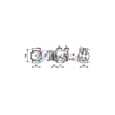 Kuva PRASCO HDAK275 Ilmastoinnin Kompressori TRSE07 R 134a