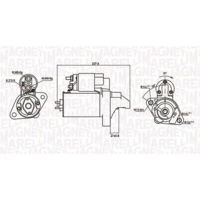 Kuva MAGNETI MARELLI 063721074010 Starttimoottori 12 1,4 9 AUDI: A4 B5 Avant, A6 C5 Sedan, B6 Avant