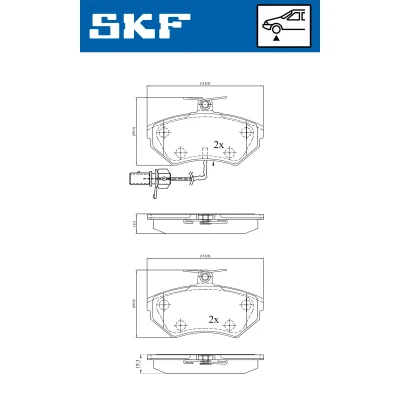 Kuva SKF VKBP 80547 E Jarrupalat Sis. kulumisenilmaisimen VOLKSWAGEN: Passat B5 GP Variant, Sedan, Variant