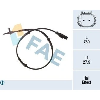 Kuva Tunnistin, kiertonopeus, Taka akseli Fiat Panda, Panda skåp/halvkombi OE 51713211, 51791153