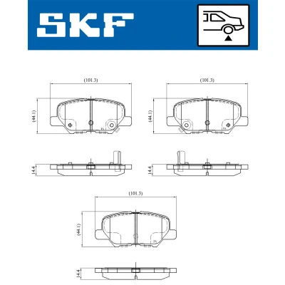 Kuva SKF VKBP 90253 A Jarrupalat akustisella kulumavaroittimella MITSUBISHI: OUTLANDER 3, ASX SUV, Eclipse Cross