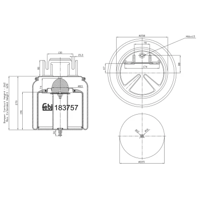 Kuva FEBI BILSTEIN 183757 Metallipalje, ilmajousitus Etuakseli VOLVO: FH 16