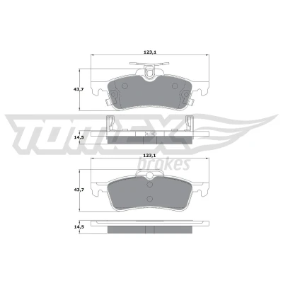 Kuva TOMEX brakes TX 15 79 Jarrupalat Taka akseli akustisella kulumavaroittimella TOYOTA: Yaris II Hatchback, III Hatchback