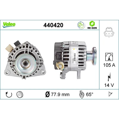 Kuva VALEO 440420 Laturi 14V 105A FORD: Focus 2 Kombi, 2, C Max
