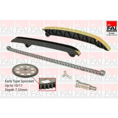 Kuva FAI AutoParts TCK208NG Jakoketjusarja ilman tiivisteitä, Hammaspyörillä Yksinkertainen, Ketju hiljainen SKODA: Octavia II Hatchback, 2 Combi