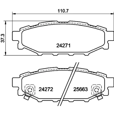Kuva HELLA 8DB 355 012 261 Jarrupalat akustisella kulumavaroittimella Tarvikkeilla SUBARU: Forester IV, III, Outback V, TOYOTA: GT86 Coupe