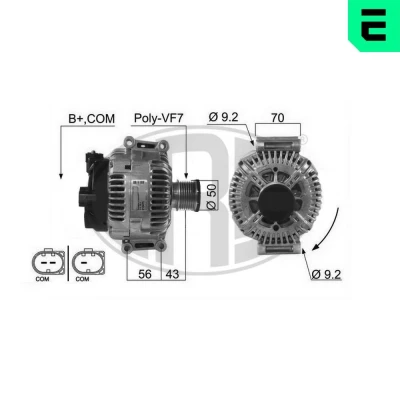 Kuva Laturi CHRYSLER, JEEP, MERCEDES BENZ OE 04801 250AA, 250AB, 250AC