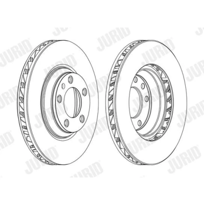 Kuva JURID 562360JC 1 Jarrulevyt 350 34 5 Tuuletettu pinnoitettu ilman ruuveja PORSCHE: Cayenne, AUDI: Q7, VOLKSWAGEN: Touareg I