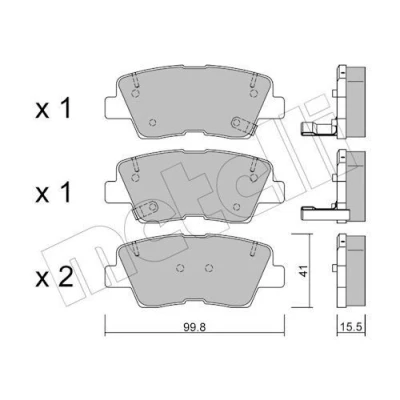 Kuva Jarrupalasarja, levyjarru, Taka akseli HYUNDAI SONATA V, KIA SOUL I, SSANGYONG KORANDO OE 484 133 41 A0, 58302 2EA31, 2HA50
