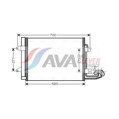 Kuva PRASCO VN5211D Ilmastoinnin Lauhdutin Vedenerottimella 15,0 13,9 Alumiini 560 VOLKSWAGEN: Caddy 3