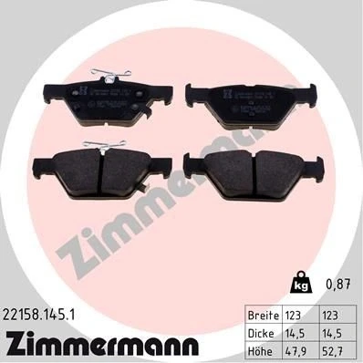 Kuva ZIMMERMANN 22158.145.1 Jarrupalat akustisella kulumavaroittimella Valokuva vastaa toimituslaajuutta SUBARU: Outback V, Impreza V Hatchback, Levorg I