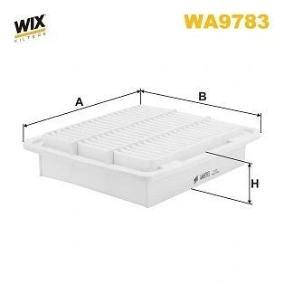 Kuva WIX FILTERS WA9783 Ilmansuodatin 53mm 207mm 258mm Suodatinpanos MITSUBISHI: OUTLANDER 3, ASX SUV, Lancer 8 Limousine