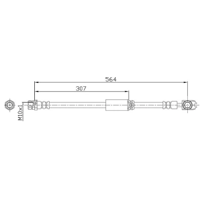Kuva METZGER 4116203 Jarruletku 564 F10x1 VOLKSWAGEN: Golf 5, Touran I, Plus / Crossgolf, SKODA: Octavia 2 Combi, II Hatchback