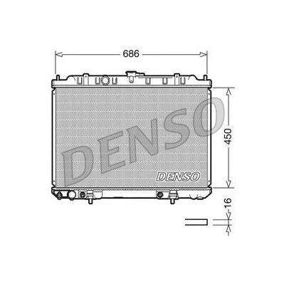 Kuva DENSO DRM46008 Jäähdytin Alumiini 450mm 686mm 16mm NISSAN: X Trail
