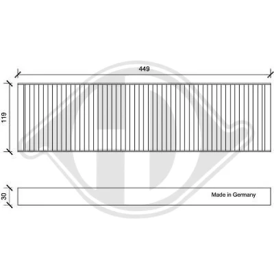 Kuva DIEDERICHS DCI1165 Raitisilmasuodatin Aktiivihiilisuodatin 449 119 30 Climate MINI: Hatchback