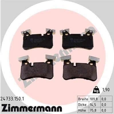 Kuva ZIMMERMANN 24733.150.1 Jarrupalat Kulumisenilmaisemelle Valokuva vastaa toimituslaajuutta MERCEDES BENZ: E sarja Sedan, C T modell
