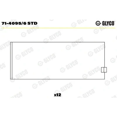 Kuva Kiertokangen laakeri GLYCO 71 4095/6 STD