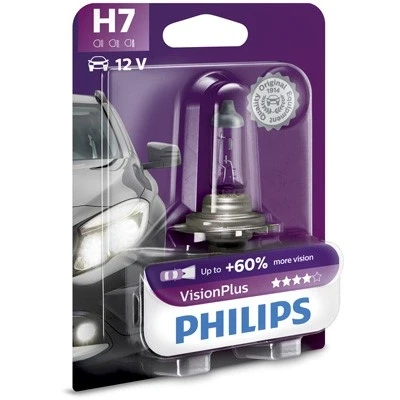 Kuva Halogeenilamppu PHILIPS VisionPlus H7 PX26d BMW, ROVER, HONDA, DACIA, LAND VOLVO, SUBARU, SSANGYONG, ALPINA, SUZUKI, SAAB, IVECO, RENAULT TRU