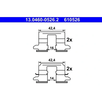 Kuva ATE 13.0460 0526.2 Tarvikesarja, Jarrupala NISSAN: Juke