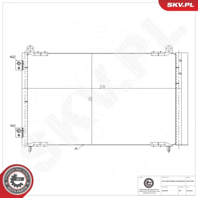 Kuva ESEN SKV 86SKV590 Ilmastoinnin Lauhdutin Vedenerottimella Alumiini 570mm