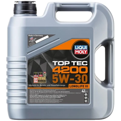 Kuva Liqui Moly Top Tec 4200 5W 30 4l Moottoriöljy 3715 VOLKSWAGEN: Multivan 5 (7HM, Transporter 5, Passat B6 Variant, BMW: 3 Sedan, Touring