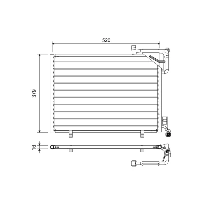 Kuva VALEO 814297 Ilmastoinnin Lauhdutin ilman vedenerotinta 10 6 Alumiini 379 R 134a FORD: FIESTA