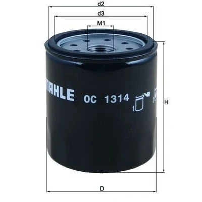 Kuva MAHLE ORIGINAL OC 1314 Öljynsuodatin Ruuvattava suodatin