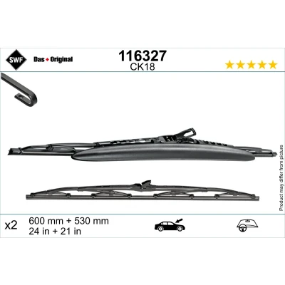 Kuva Pyyhkijänsulka Swf 116327 530, 600mm Edessä Pyyhkijänsulka,perinteinen runko Spoilerilla VOLVO: V70 2, S60 I, XC90 OPEL: Vivaro A Combi