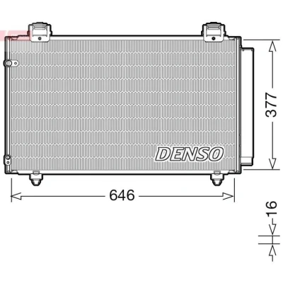 Kuva DENSO DCN50043 Ilmastoinnin Lauhdutin Vedenerottimella R 134a TOYOTA: Corolla IX Station Wagon, Hatchback, Sedan