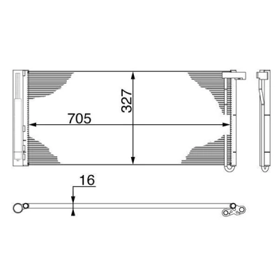 Kuva MAHLE ORIGINAL AC 425 000S Ilmastoinnin Lauhdutin Vedenerottimella, Ilman anturia 705