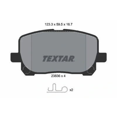 Kuva TEXTAR 2383601 Jarrupalat akustisella kulumavaroittimella TOYOTA: Corolla IX Sedan, Avensis Verso
