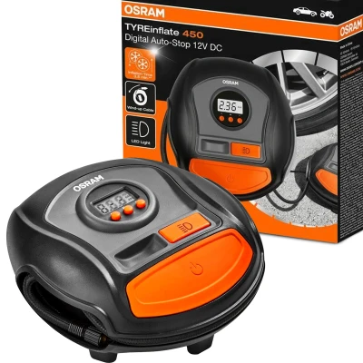 Kuva OSRAM TYREinflate 450 OTI450 Kompressori 6,9 tupakansytyttimeen yhdistettävä, kannettava, digitaalinen